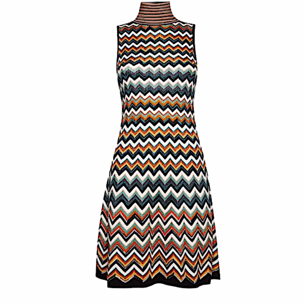 Missoni Zigzag Sleeveless Wool Blend Dress, Main, color, SM73L MULTICOLOR Zigzag